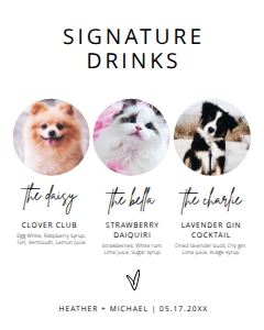 BSIG 3 PETS SIGNATURE DRINKS 8X10: BSIG 3 PETS SIGNATURE DRINKS 8X10, 16X20
