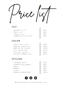 BSIG PRICE LIST 5X7, 8X10 design preview
