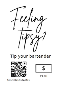 BSIG BARTENDER TIPS 5X7 8X10 design preview