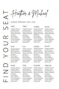 BSIG FIND YOUR SEAT SEATING CHART 24X36: BSIG FIND YOUR SEAT CHART 18X24, 20X30, 24X36