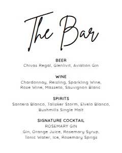 BSIG THE BAR MENU SIGN 8X10: BSIG THE BAR MENU SIGN 5X7, 8X10