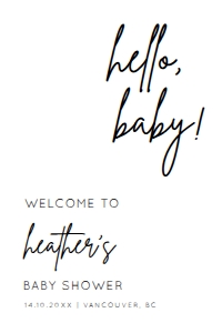 BSIG HELLO BABY SHOWER WELCOME SIGN 20X30: BSIG HELLO BABY SHOWER WELCOME SIGN 18X24, 20X30, 24X36