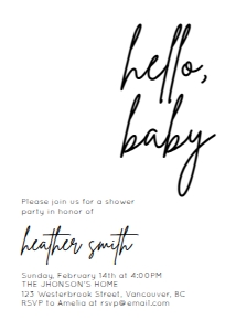 BSIG BABY SHOWER INVITATION 5X7: BSIG BABY SHOWER SET 5X7, 5.X3.55