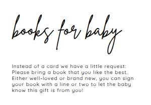 BSIG BOOKS FOR BABY 3.5X5: BSIG BABY SHOWER SET 5X7, 5.X3.55