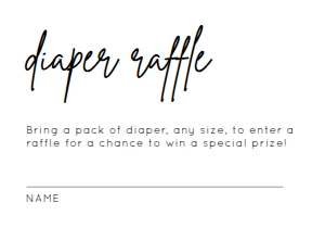 BSIG DIAPER RAFFLE 3.5X5: BSIG BABY SHOWER SET 5X7, 5.X3.55