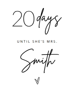 BSIG BRIDAL SHOWER COUNTDOWN 8X10: BSIG BRIDAL SHOWER COUNTDOWN 5X7, 8X10