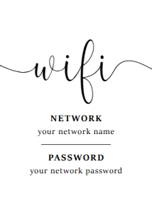 WIFI PASSWORD V1 5X7: WIFI PASSWORD V1