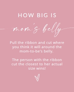 MADDIE PINK HOW BIG IS MOM'S BELLY 8X10": MADDIE PINK BABY SHOWER GAME BUNDLE