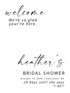 WELCOME SIGN 18x24": 100+ TEMPLATE BRIDAL SHOWER BUNDLE