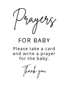 BSIG PRAYERS FOR BABY SIGN 8x10": BSIG PRAYERS FOR BABY CARD + SIGNS