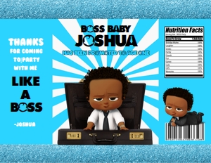 Boss Baby Boy Birthday Chip Bag AA Curly design preview