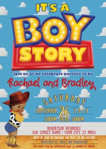 Boy Story Baby Shower Invitation-DARK design preview