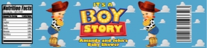 Boy Story Water Bottle Label Blonde design preview