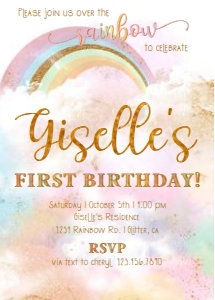 Rainbow Birthday Invite design preview