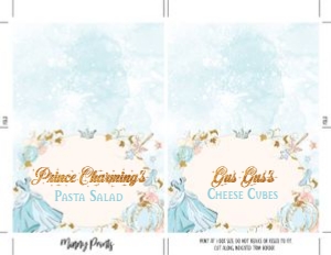 Cinderella Buffet Tent Cards design preview