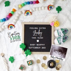 (Sonogram) St Patrick's Day Rainbow Pregnancy Announcement (Expecting, Extra Lucky): St Patrick's Day Rainbow Pregnancy Announcement (Expecting, Extra Lucky)