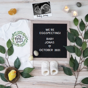 Easter Pregnancy Announcement (Eggspecting, Nest is Blessed) design preview