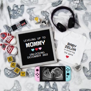 Video Games Pregnancy Announcement (Leveling up to Mom) design preview