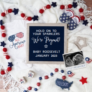 (Sonogram) Patriotic Pregnancy Announcement (We're Pregnant, American Baby): Patriotic Pregnancy Announcement (We're Pregnant, American Baby)