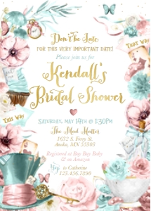 Pastel Alice Invitation (Bridal Shower): Pastel Alice invitation (Bridal Shower)