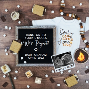 S'more Pregnancy Announcement (Hang on to S'mores) design preview