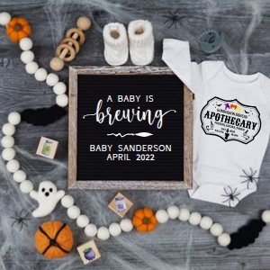 Halloween Pregnancy Announcement (Brewing Baby, Apothecary): Halloween Pregnancy Announcement (Brewing Baby, Apothecary)