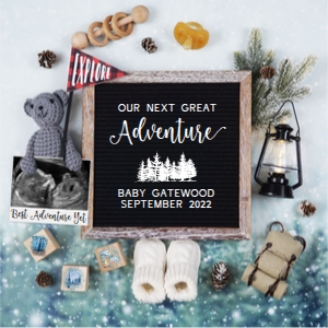 (Sonogram) Winter Camping HIking Adventure Pregnancy Announcement: Winter Camping HIking Adventure Pregnancy Announcement