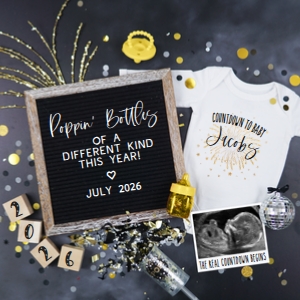 New Years Eve Pregnancy Announcement 3 (Poppin Bottles) design preview