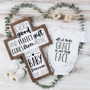 James 1:17 Greenery Pregnancy Announcement (God's Grace): James 1:17 Greenery Pregnancy Announcement (God's Grace)