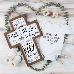 Isaiah 60:22 IVF Greenery Pregnancy Announcement (Nature, Science, God): Isaiah 60:22 IVF Greenery Pregnancy Announcement (Nature, Science, God)