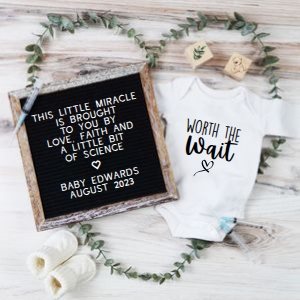 IVF Greenery Pregnancy Announcement (Worth the Wait): IVF Greenery Pregnancy Announcement (Worth the Wait)