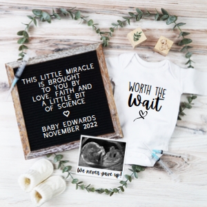 (Sonogram) IVF Greenery Pregnancy Announcement (Worth the Wait): IVF Greenery Pregnancy Announcement (Worth the Wait)
