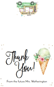 Ice Cream Thank You Card design preview