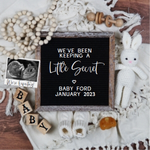 Boho Bunny Pregnancy Announcement (Secret) design preview