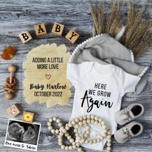 Acrylic Boho Pregnancy Announcement (Grow Again) design preview