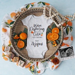Tangerine Pregnancy Announcement 2 (We're Expecting) design preview