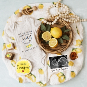 Boho Lemon Pregnancy Announcement (Juicy Secret) design preview