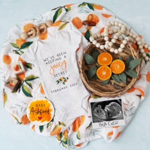 Tangerine Pregnancy Announcement 3 (Juicy Secret) design preview