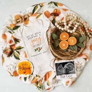Boho Tangerine Pregnancy Announcent 3 (Juicy Secret) design preview
