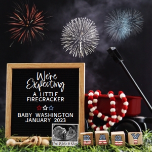 (Sonogram) Fireworks Patriotic Pregnancy Announcement (Firecracker): Fireworks Patriotic Pregnancy Announcement (Firecracker)