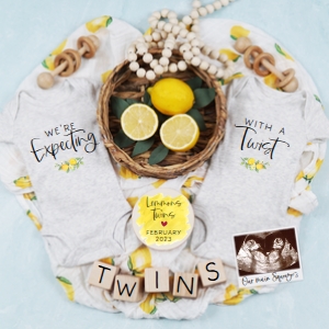 Twins Lemon Pregnancy Announcement design preview