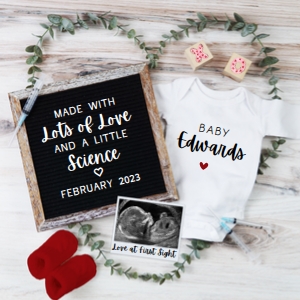 (Sonogram) Valentine's Day IVF Greenery Pregnancy Announcement (Lots of Love): Valentine's Day IVF Greenery Pregnancy Announcement (Lots of Love)