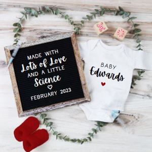 Valentine's Day IVF Greenery Pregnancy Announcement (Lots of Love): Valentine's Day IVF Greenery Pregnancy Announcement (Lots of Love)