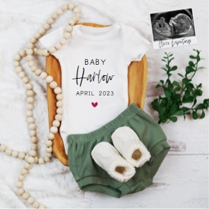 Minimalist Onesie Pregnancy Announcement design preview