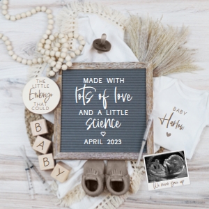 Neutral Browns IVF Pregnancy Announcement (Love & Science) design preview