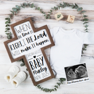 (Sonogram) Isaiah 60:22 Greenery Pregnancy Announcement (God's Grace): Isaiah 60:22 Greenery Pregnancy Announcement (God's Grace)