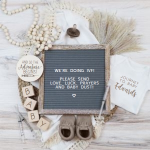 Neutral Browns IVF Journey Announcement design preview