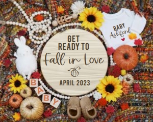 Boho Fall Floral Pregnancy Announcement (Fall in Love): Boho Fall Floral Pregnancy Announcement (Fall in Love)