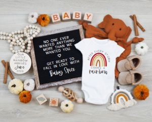 Boho Elephant Pumpkins Rainbow Pregnancy Announcement (No One): Boho Elephant Pumpkins Rainbow Pregnancy Announcement (No One)