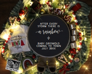 (Sonogram) Rainbow Circle Twinkle Lights Christmas Pregnancy Announcement (After Every Storm): Rainbow Circle Twinkle Lights Christmas Pregnancy Announcement (After Every Storm)